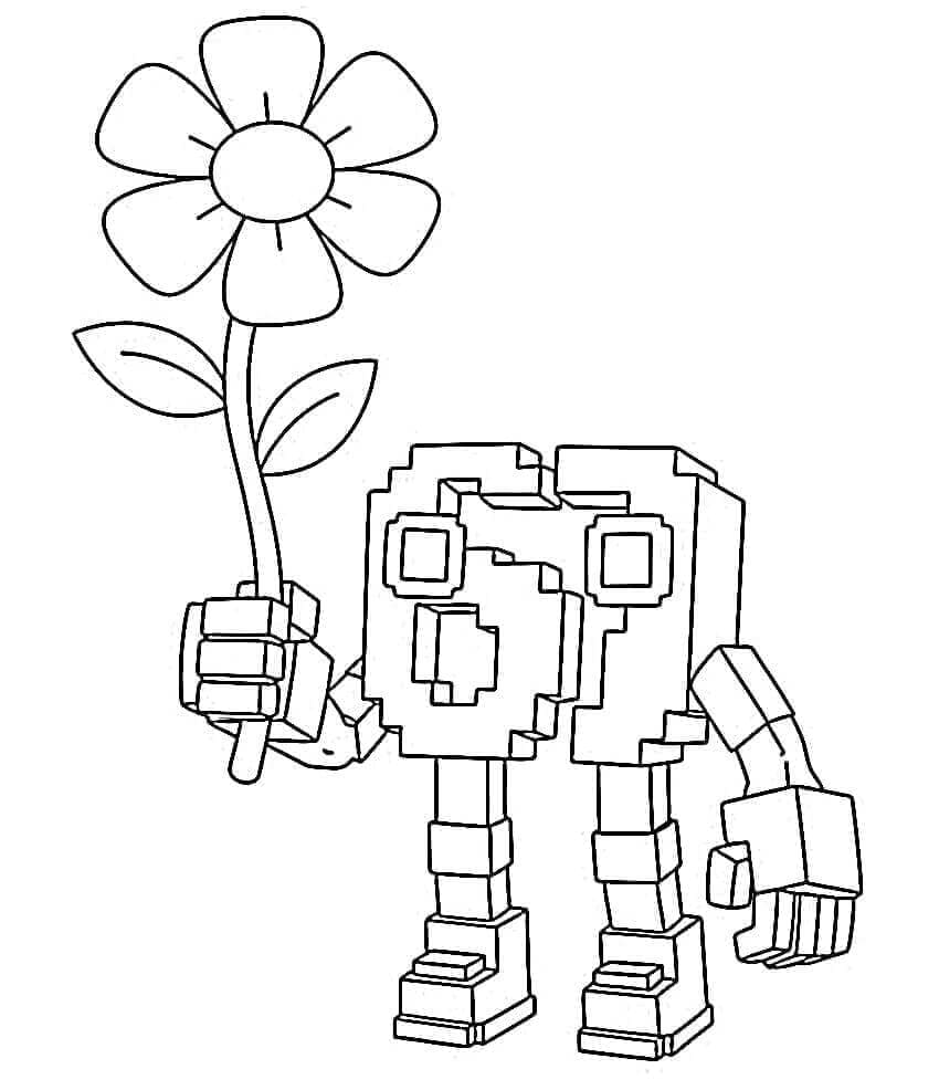 ζωγραφική 67 Brainrot με Λουλούδι