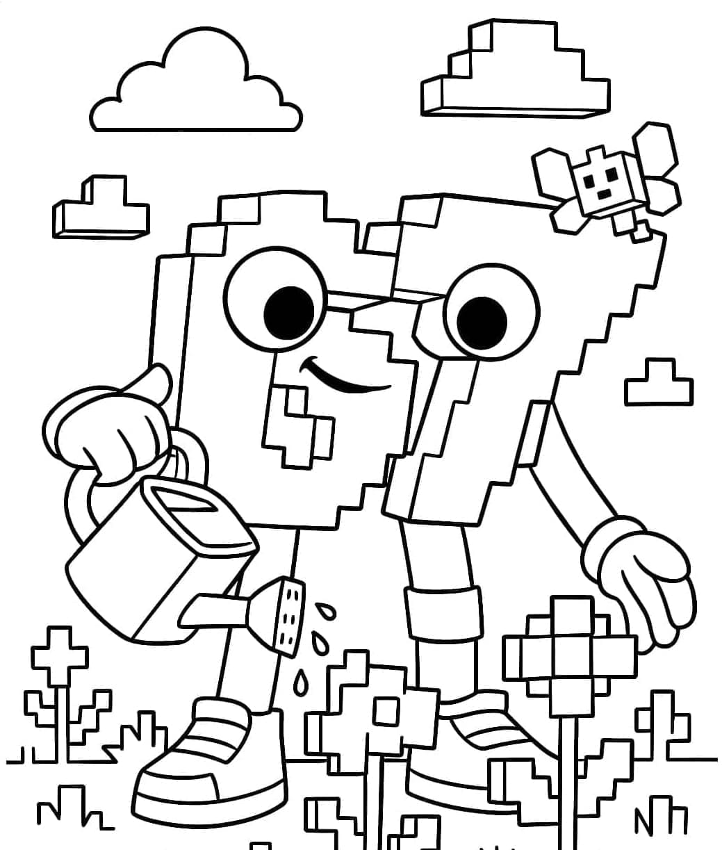 ζωγραφική 67 Brainrot Πότισμα Λουλουδιών