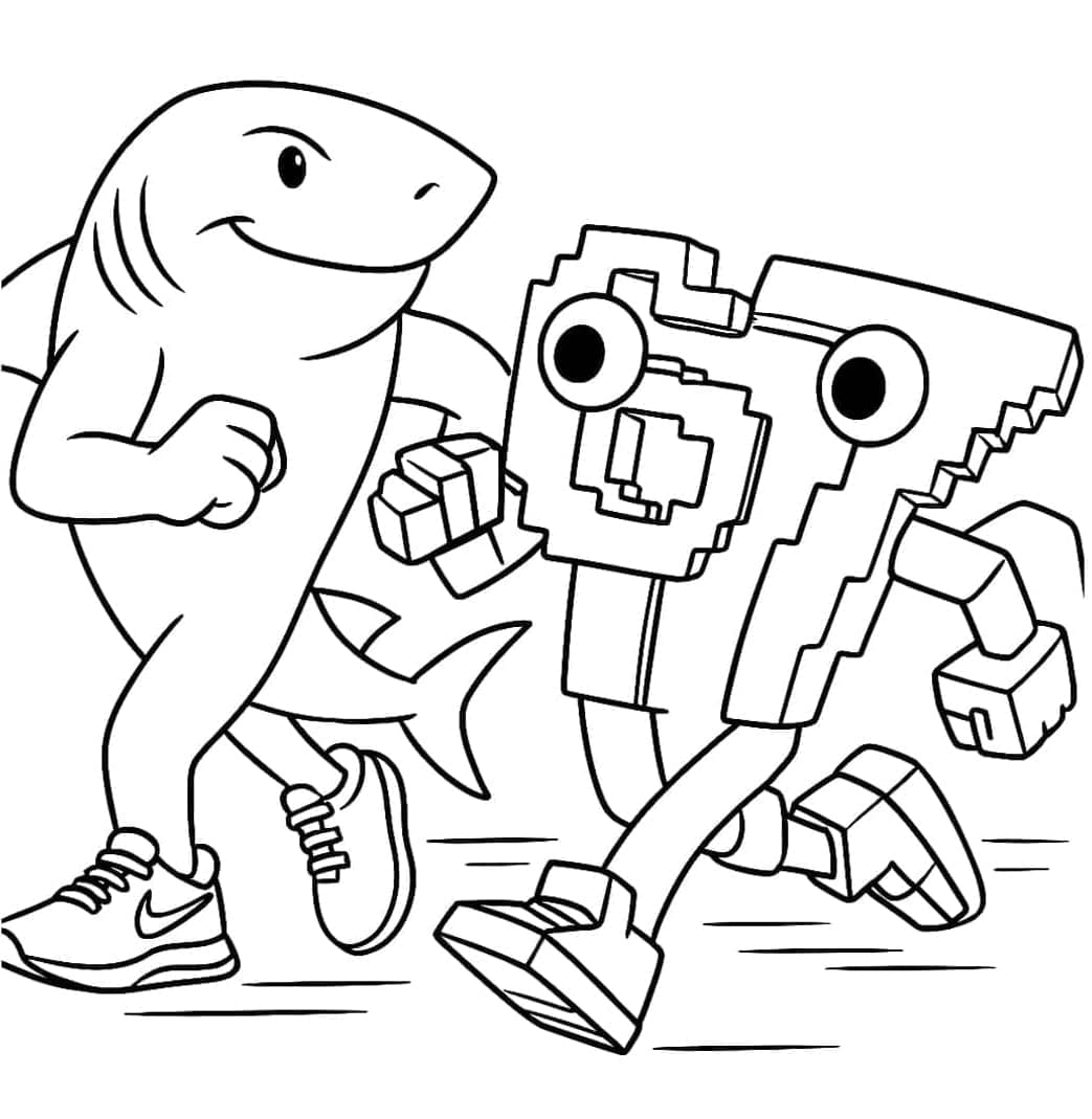 ζωγραφική 67 Τρέξιμο με καρχαρίες Brainrot