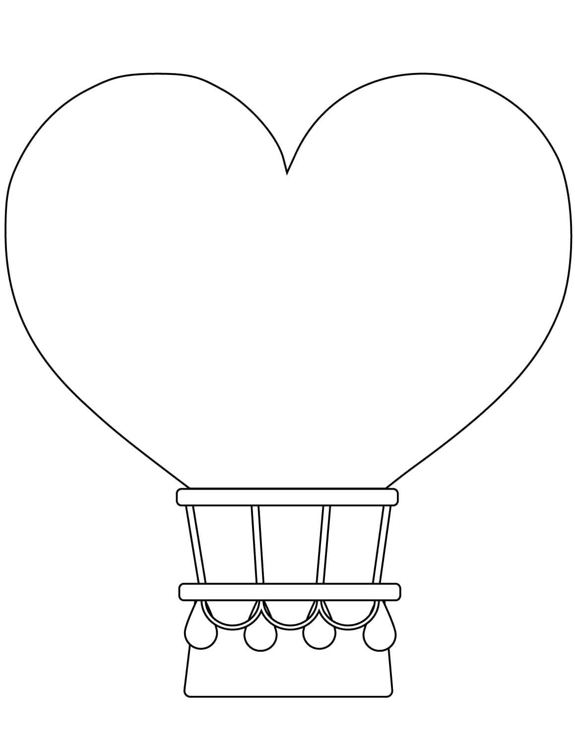 ζωγραφική Αερόστατο θερμού αέρα σε σχήμα καρδιάς