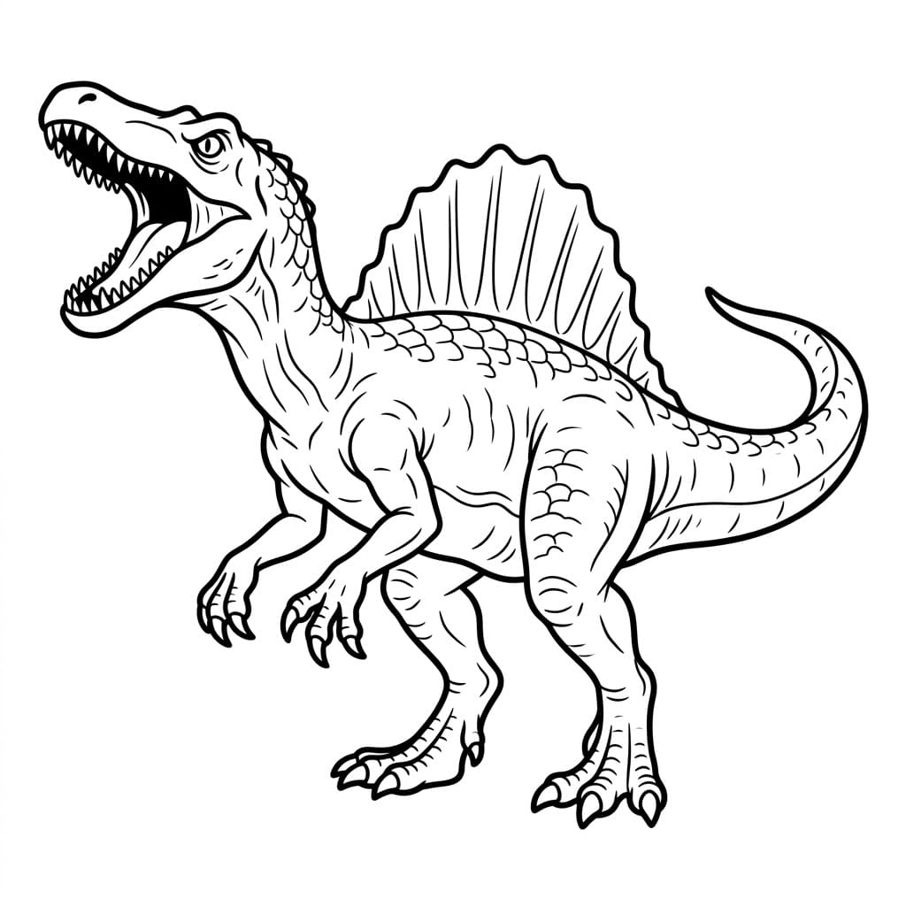 ζωγραφική Άγριος Σπινόσαυρος που βρυχάται