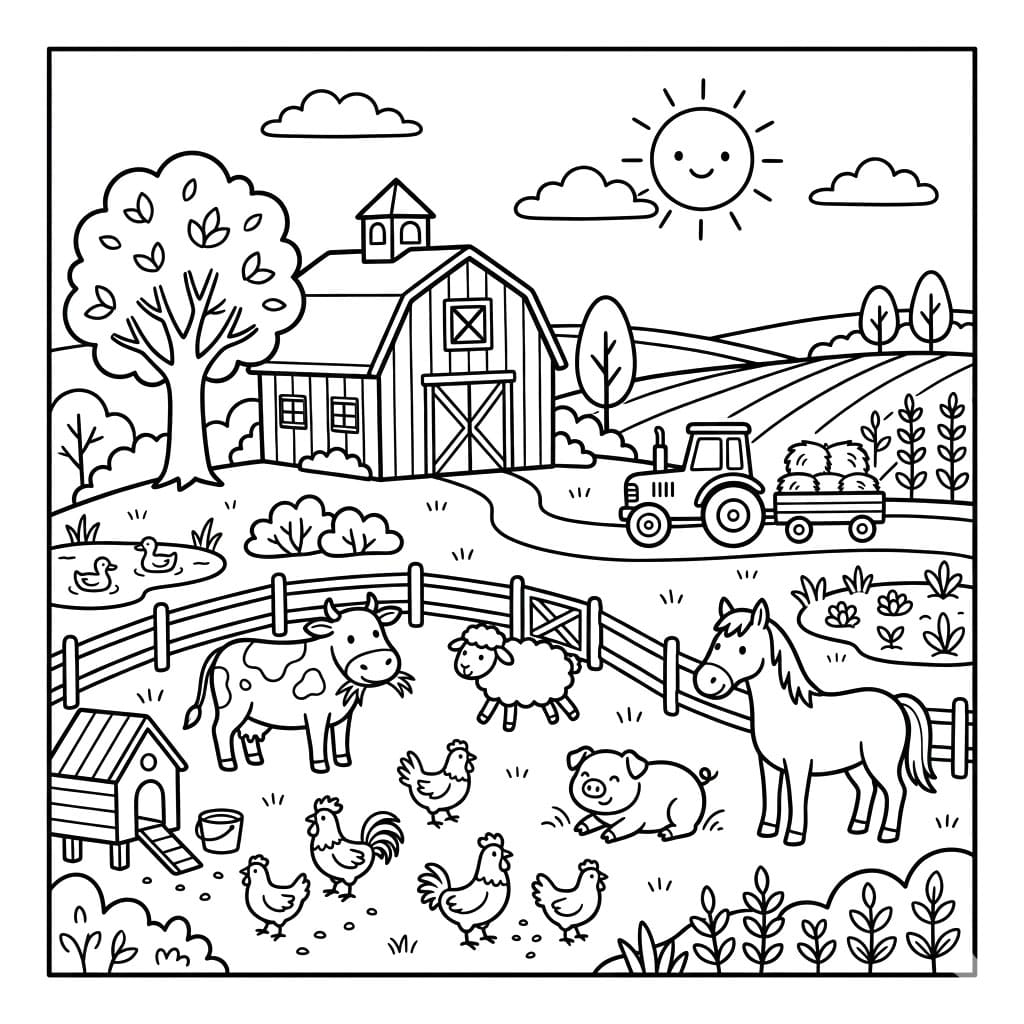 ζωγραφική Αγρόκτημα Με Ζώα