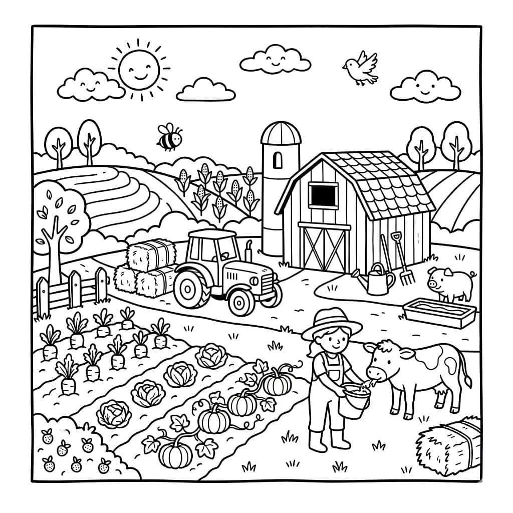 ζωγραφική Αγρότης Με Ζώα