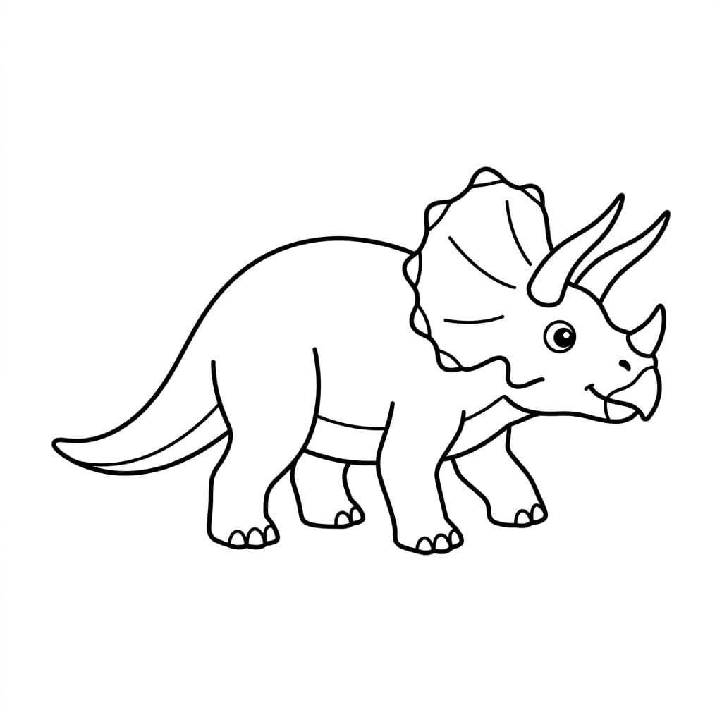 ζωγραφική Χαρούμενος Τρικεράτοπας