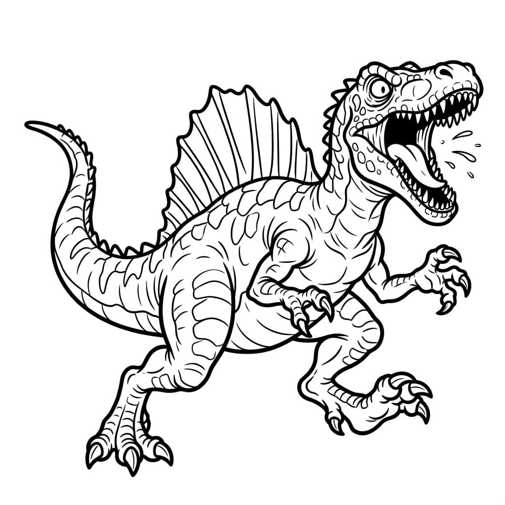 ζωγραφική Δυνατός Σπινόσαυρος σε μάχη