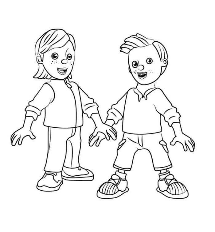 ζωγραφική Η Σάρα και ο Τζέιμς από το Πυροσβέστης Σαμ