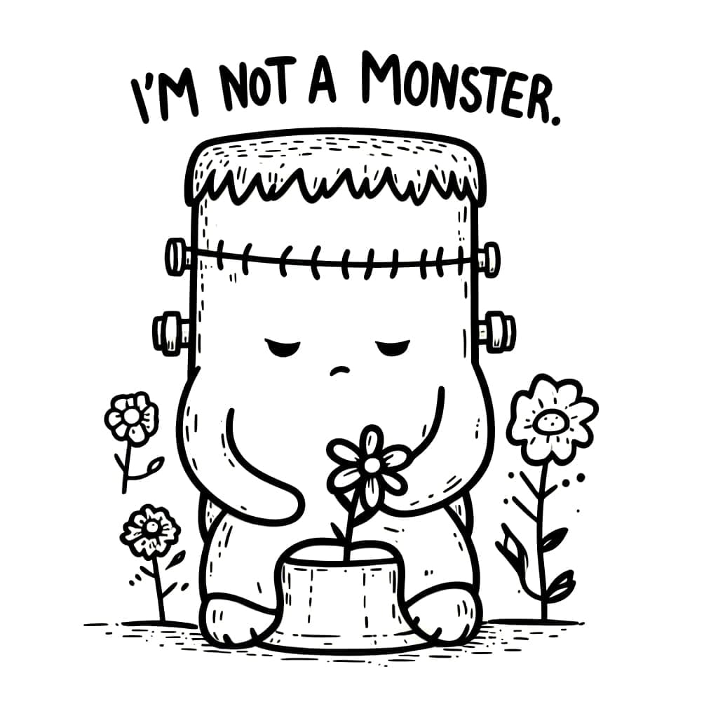 ζωγραφική Λυπημένος Φρανκενστάιν