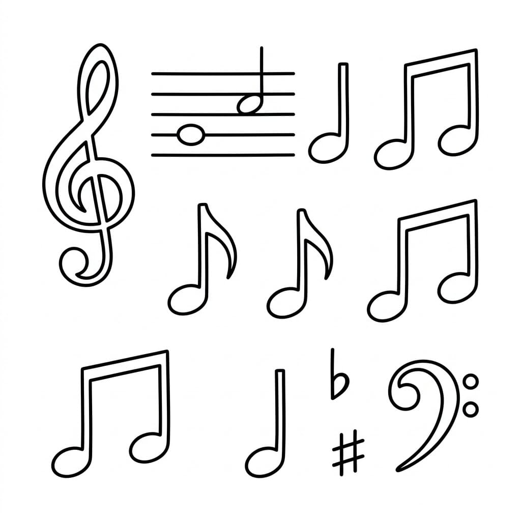 ζωγραφική Μουσικές νότες δωρεάν εικών