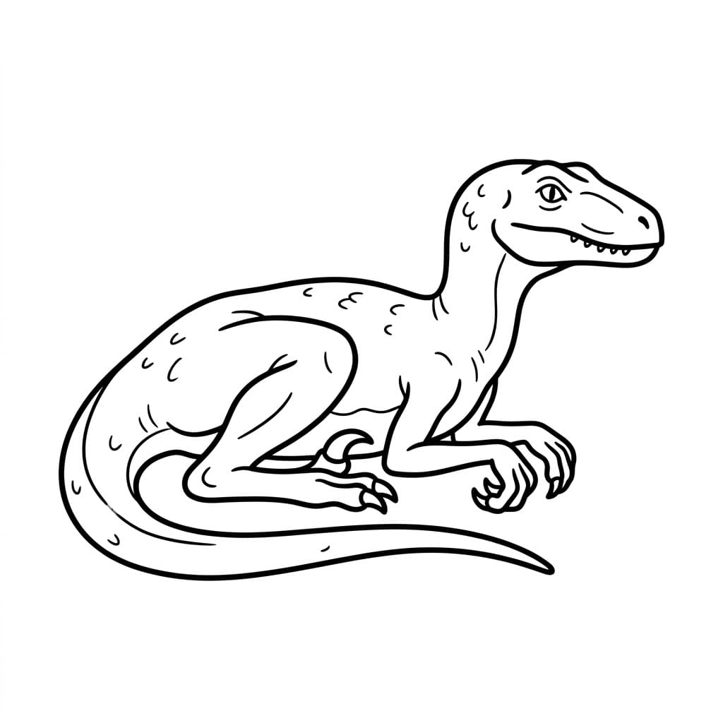 ζωγραφική Ο Βελοσιράπτορας βρίσκεται ξαπλωμένος