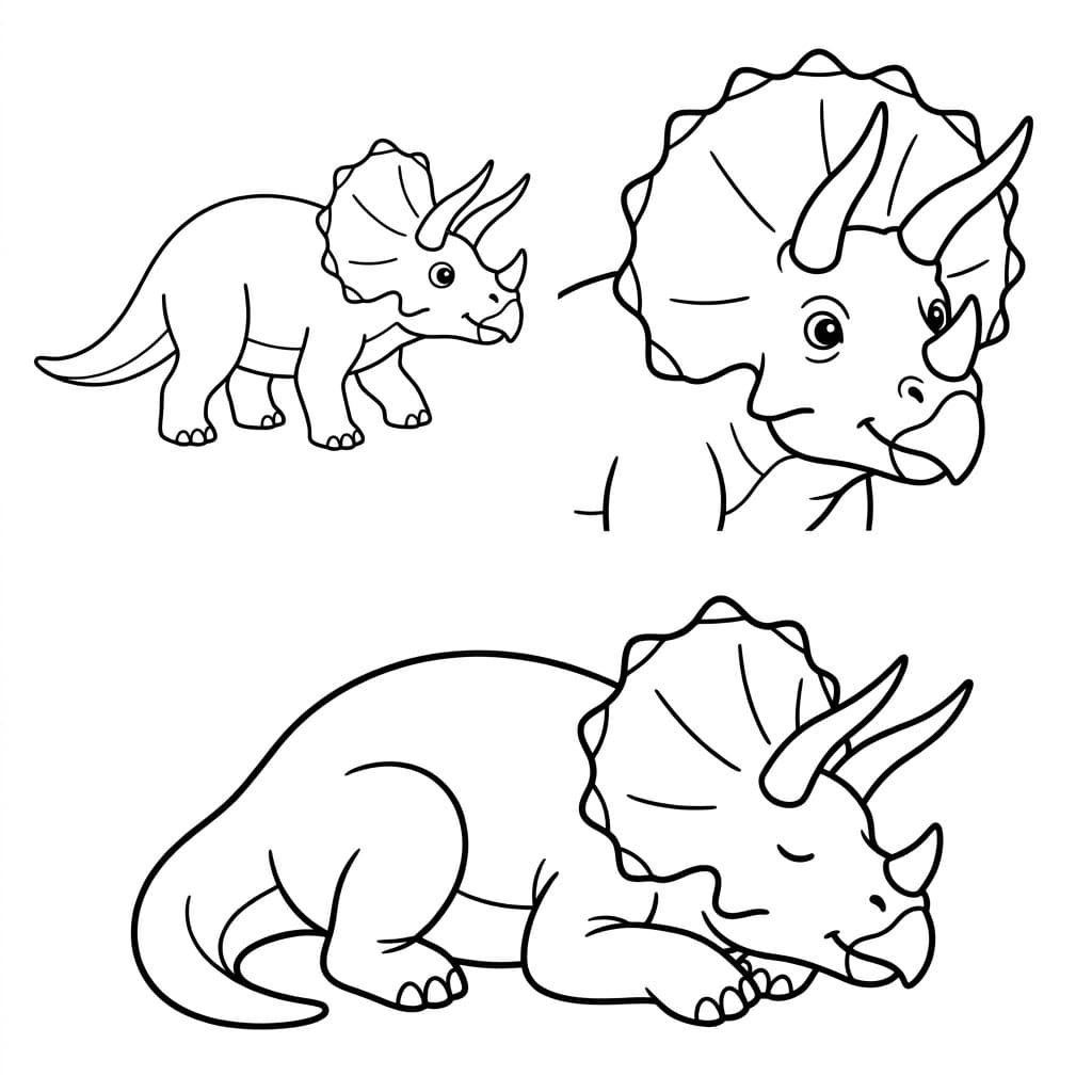 ζωγραφική Οικογένεια Τρικεράτοπα