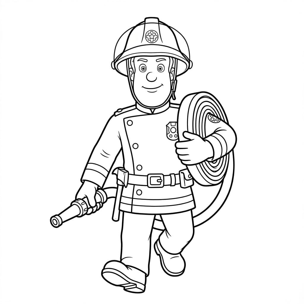 ζωγραφική Πυροσβέστης Σαμ με Εξοπλισμό
