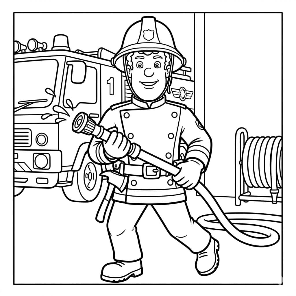 ζωγραφική Πυροσβέστης Σαμ με Μάνικα