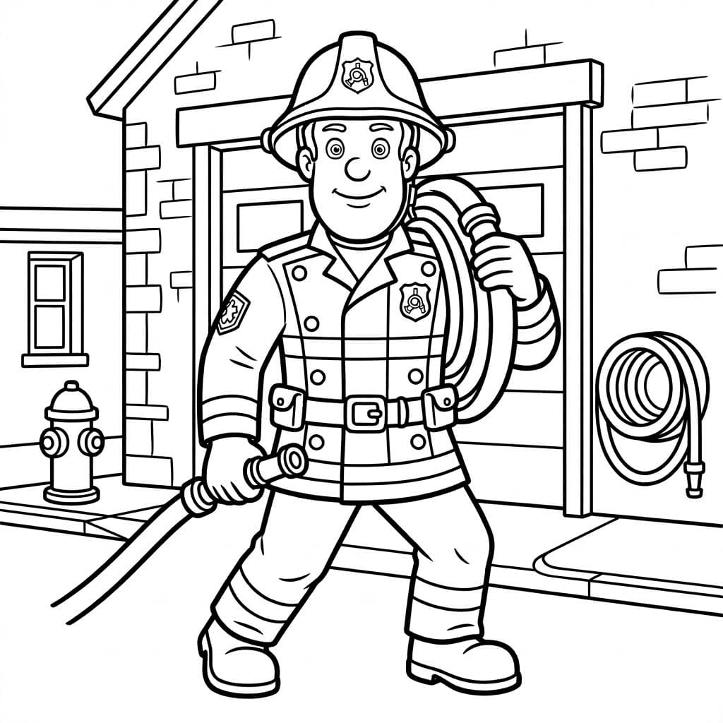 ζωγραφική Πυροσβέστης Σαμ σε Δράση