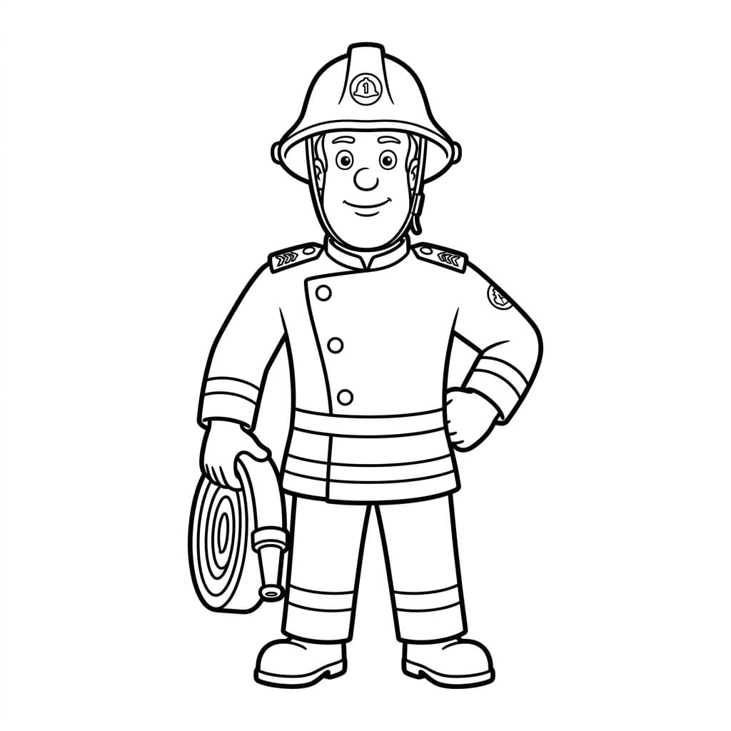 ζωγραφική Πυροσβέστης Σαμ σε Στάση Ετοιμότητας