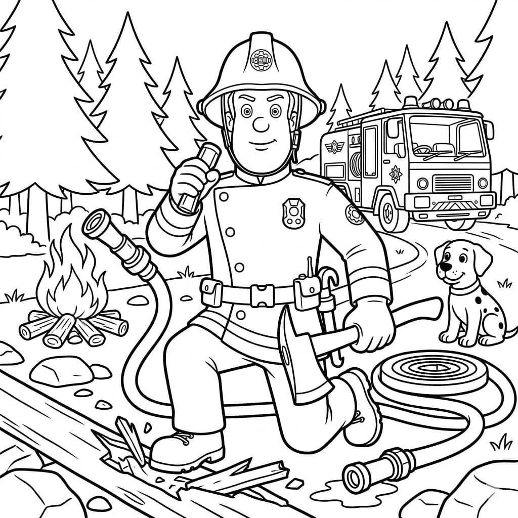 ζωγραφική Πυροσβέστης Σαμ στο Δάσος