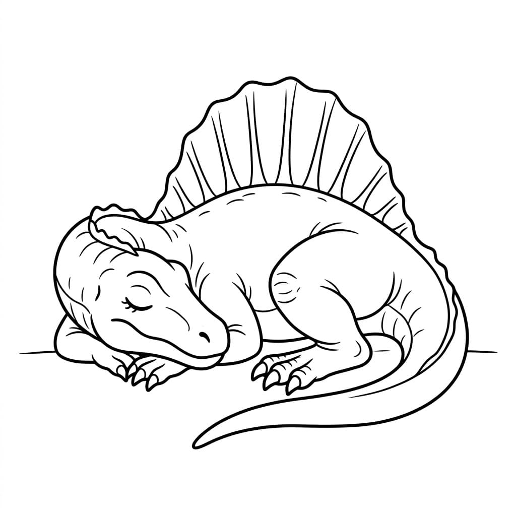 ζωγραφική Σπινόσαυρος που κοιμάται