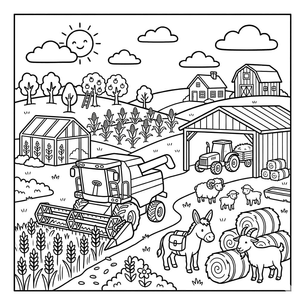 ζωγραφική Συγκομιδή Στο Αγρόκτημα