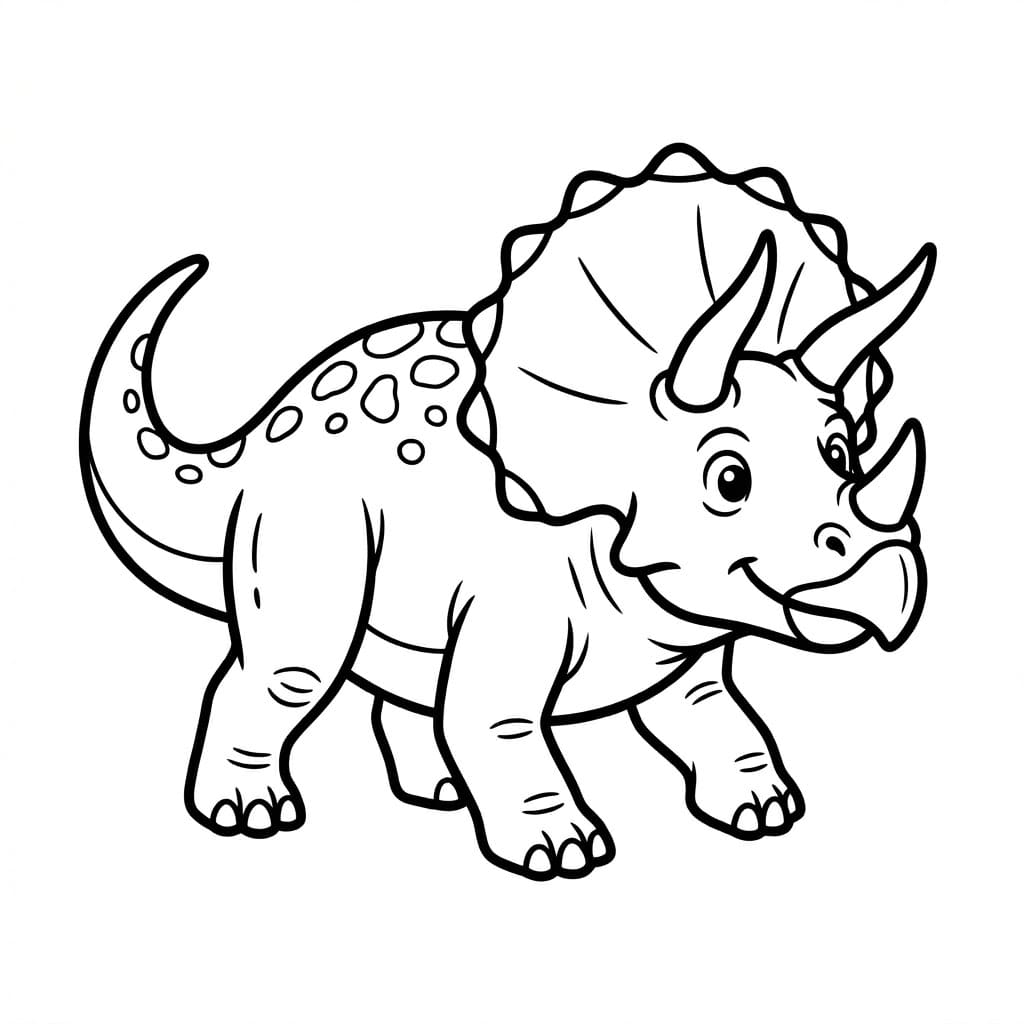 ζωγραφική Τρικεράτοπας με μεγάλες κηλίδες