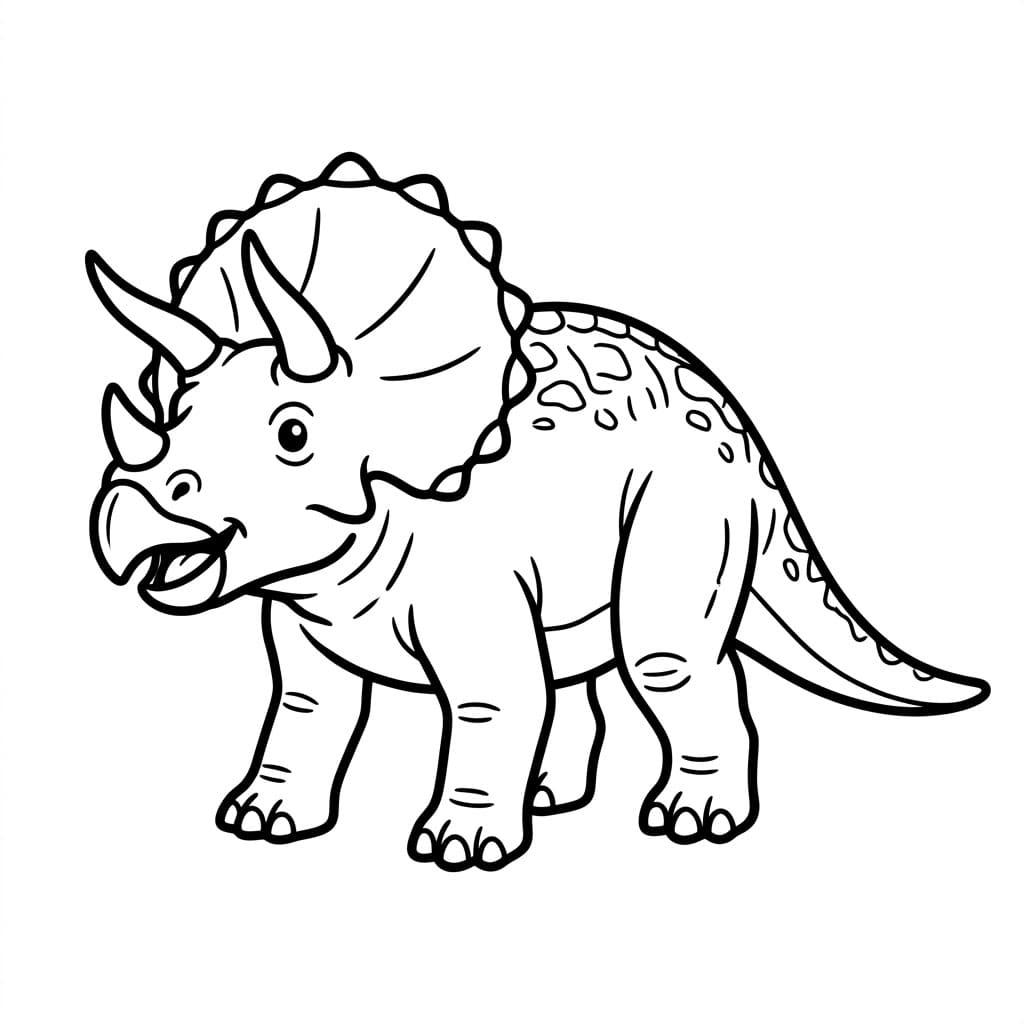 ζωγραφική Τρικεράτοπας που χαμογελά