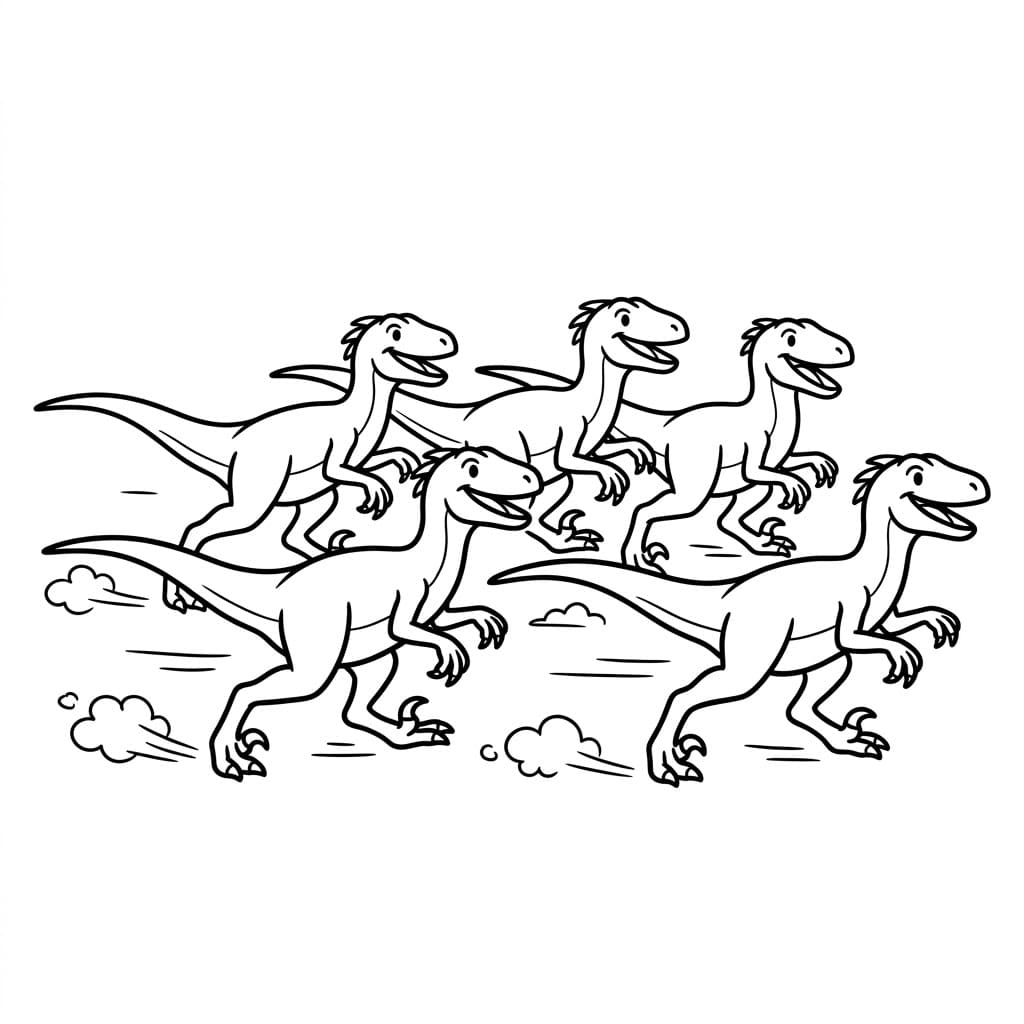 ζωγραφική Βελοσιράπτορας τρέχει