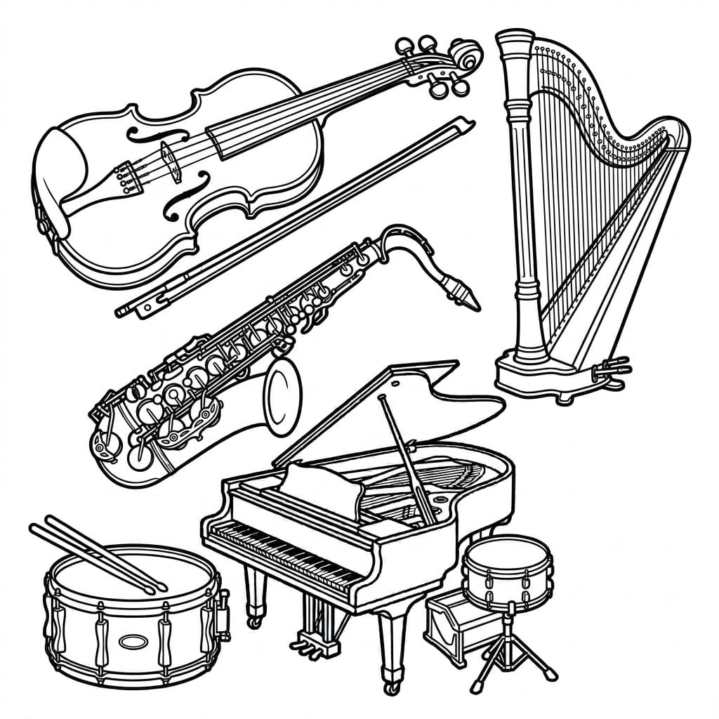 ζωγραφική Βιολί με Άρπα και Μπάντζο