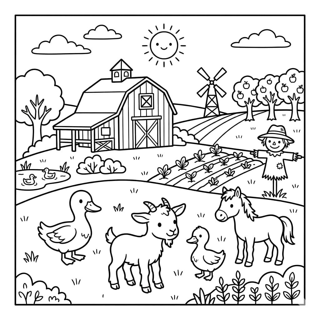 ζωγραφική Ζώα Στο Αγρόκτημα