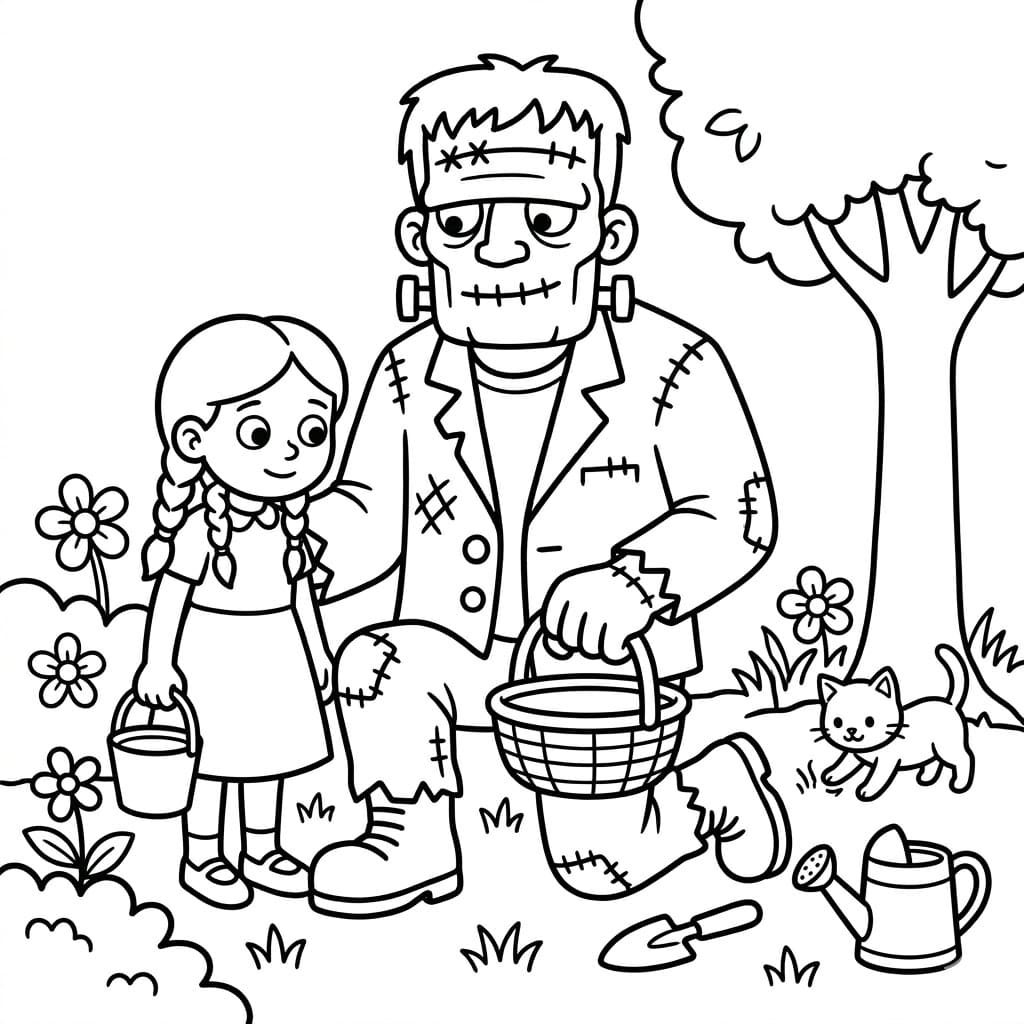 ζωγραφική Φρανκενστάιν Με Παιδί