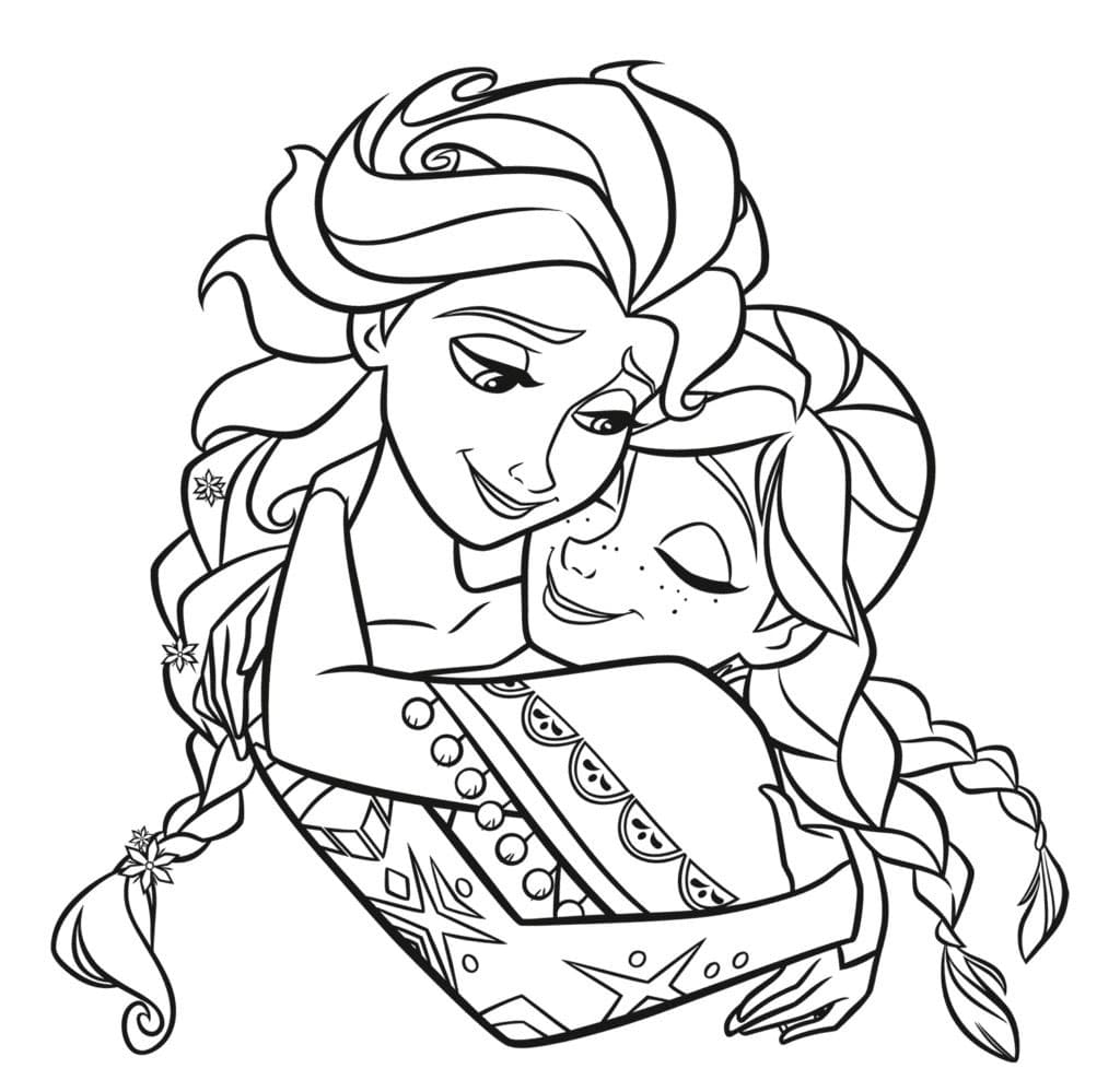 ζωγραφική Άννα αγκαλιάζει την Έλσα