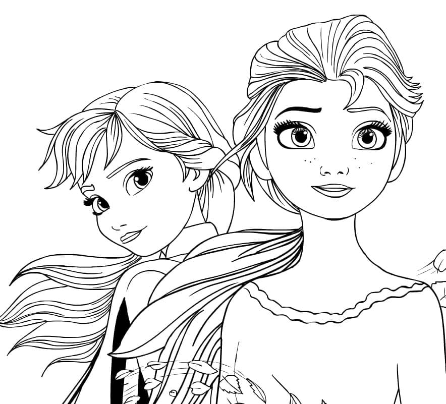 ζωγραφική Άννα και Έλσα Ψυχρά κι Ανάποδα II