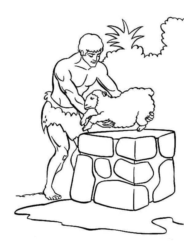 ζωγραφική Άβελ με πρόβατα