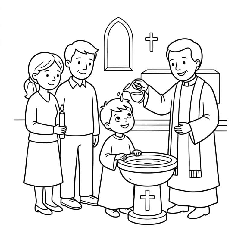 ζωγραφική Χαριτωμένο Βάπτισμα Παιδιού