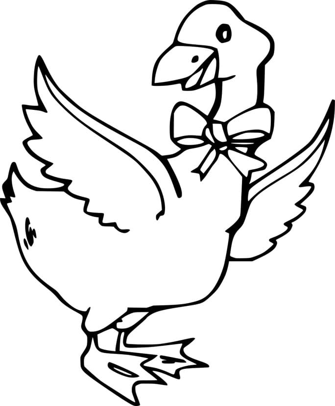 ζωγραφική Χήνα με φιόγκο