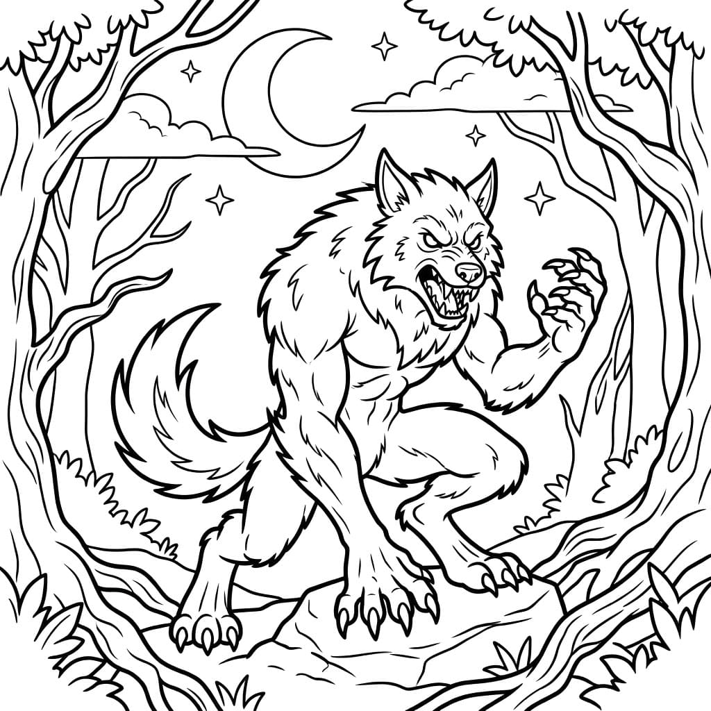 ζωγραφική Δασικός Λυκάνθρωπος