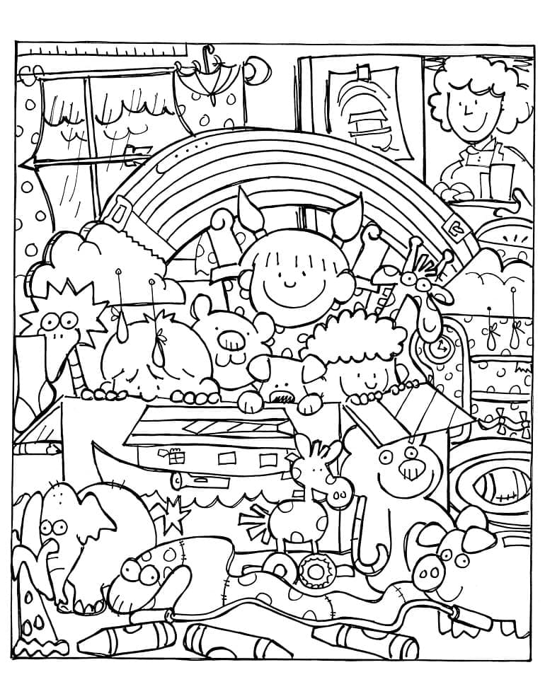 ζωγραφική Δωρεάν εκτυπώσιμο Κιβωτού του Νώε