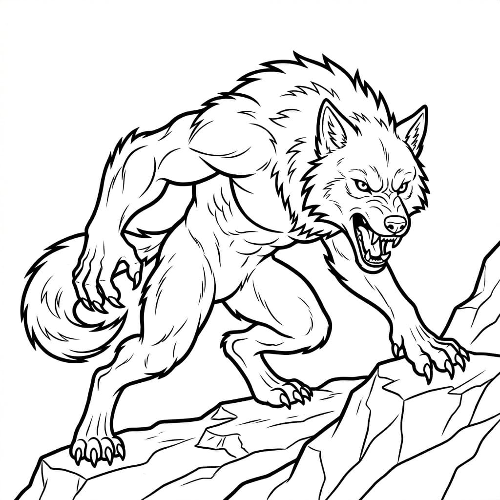 ζωγραφική Επιθετικός Λυκάνθρωπος