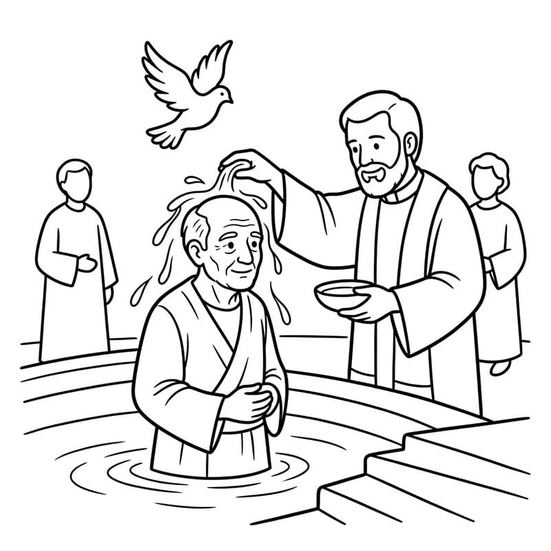 ζωγραφική Ευλαβικό Βάπτισμα Προσευχής