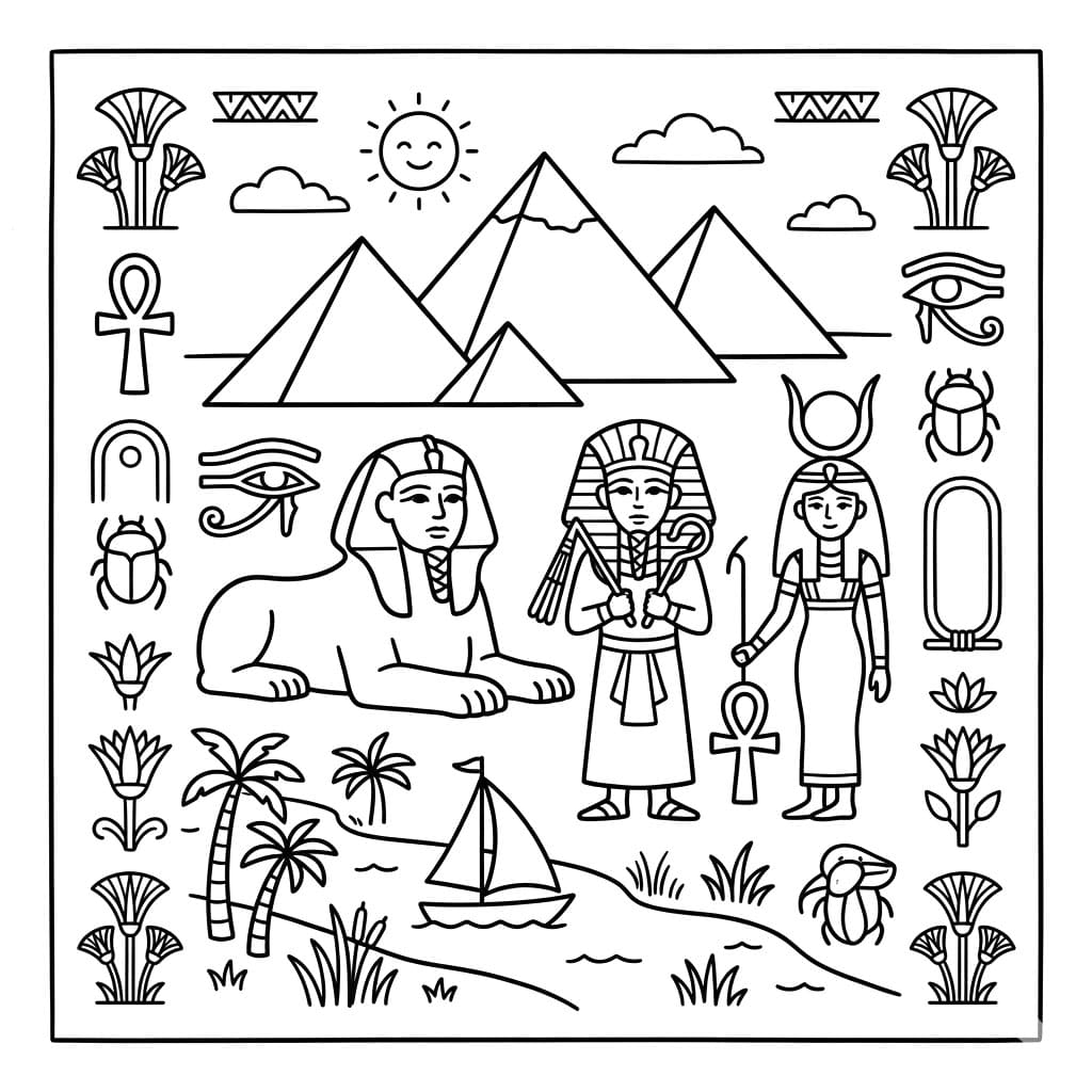 ζωγραφική Φαραώ και Ιερά Σύμβολα