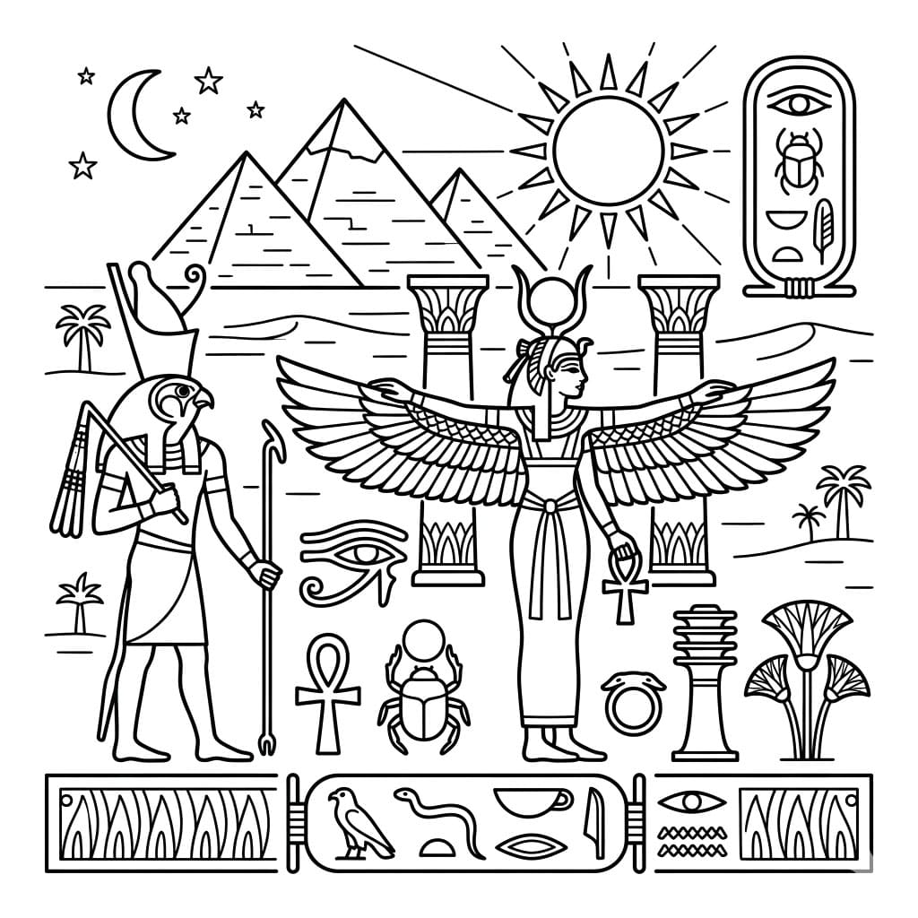 ζωγραφική Φτερωτός Ήλιος των Θεών