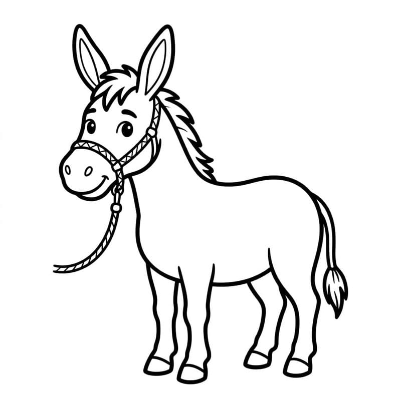 ζωγραφική Γάιδαρος με σχοινί