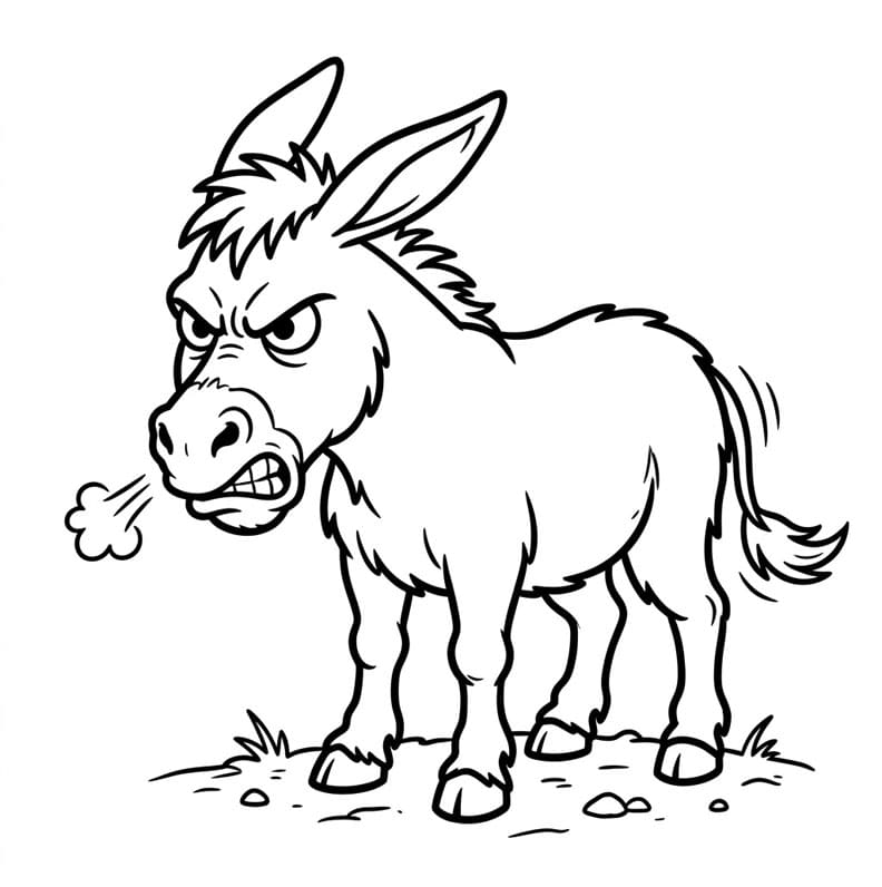 ζωγραφική Γάιδαρος πολύ θυμωμένος