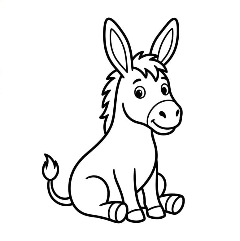 ζωγραφική Γάιδαρος που κάθεται