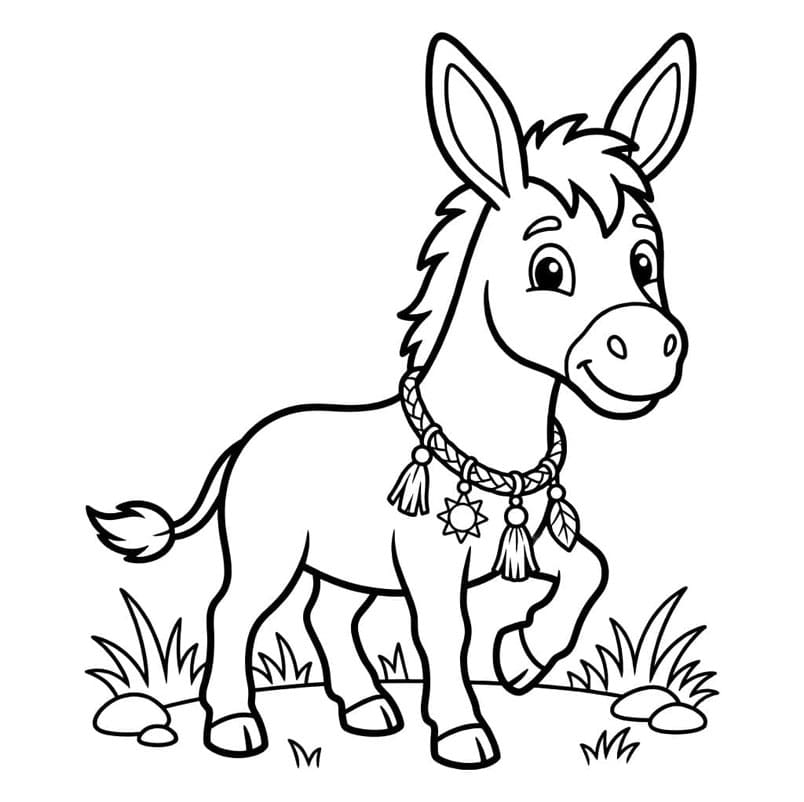 ζωγραφική Γάιδαρος στη φύση