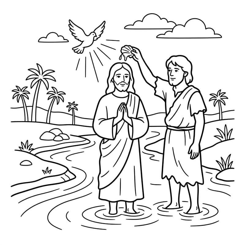 ζωγραφική Γαλήνιο Βάπτισμα Ποταμού