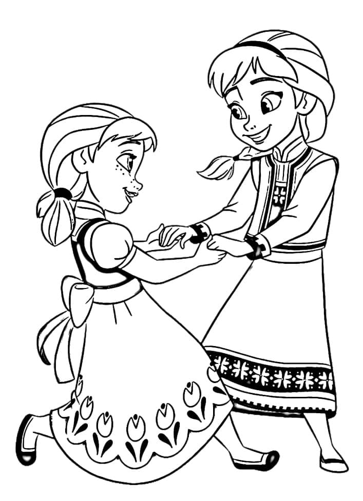 ζωγραφική Η μικρή Έλσα και η Άννα