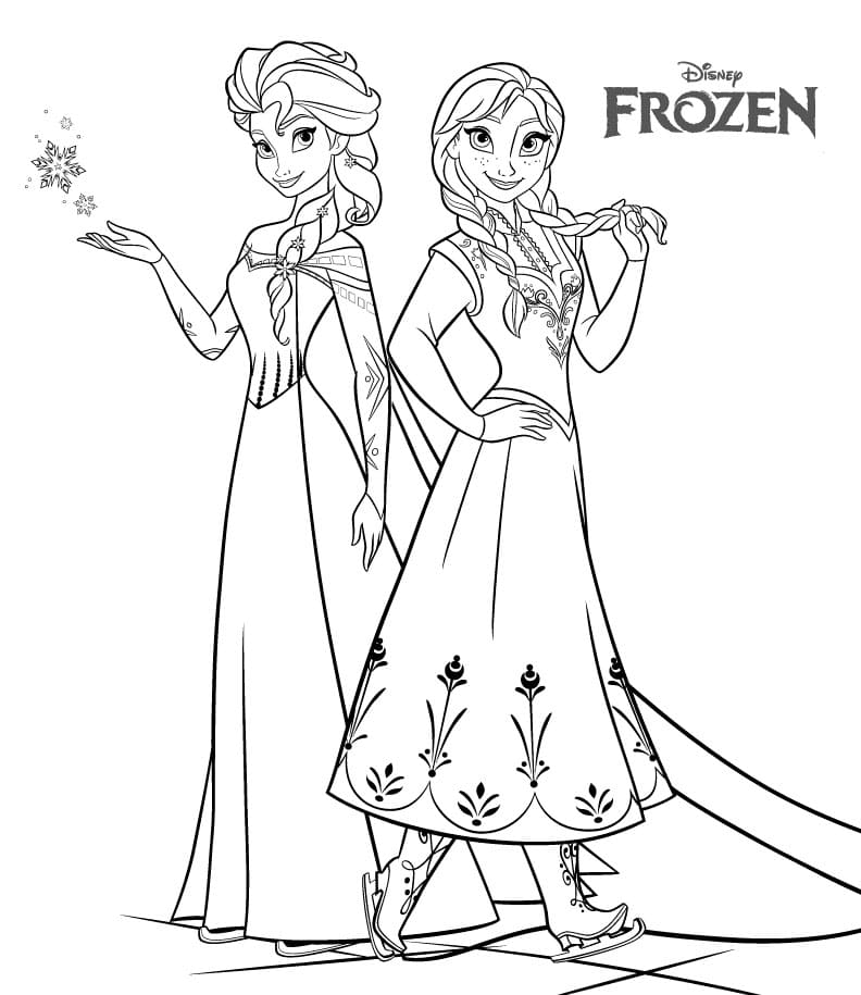 ζωγραφική Η όμορφη Έλσα και η Άννα