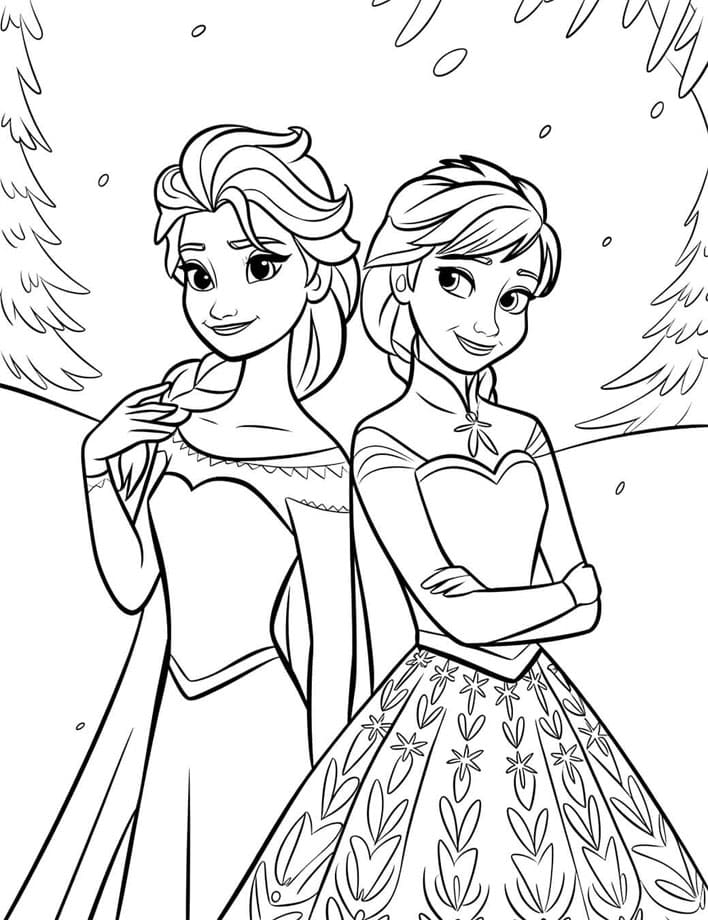 ζωγραφική Η όμορφη Έλσα με την Άννα