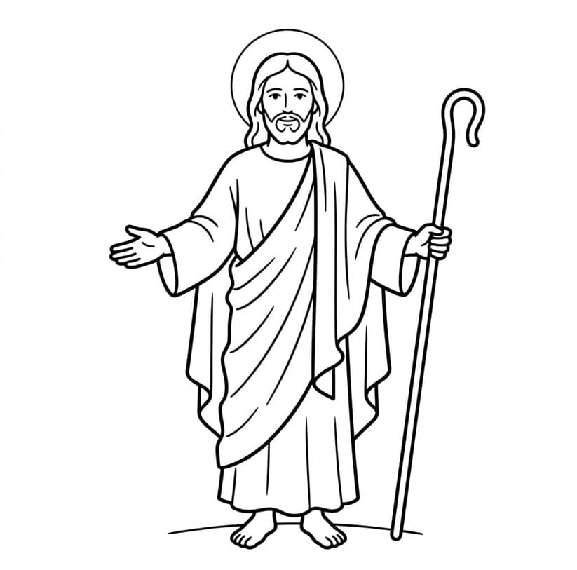 ζωγραφική Ιησούς ο Καλός Ποιμένας