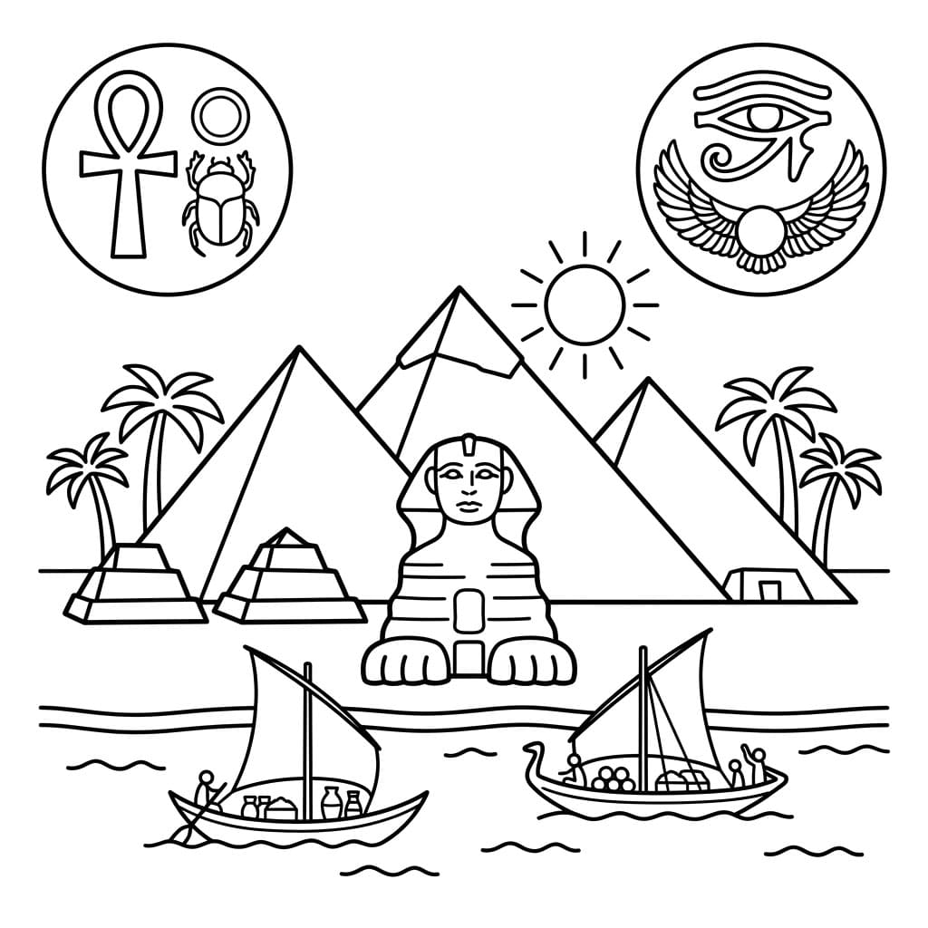 ζωγραφική Καράβια στον Νείλο