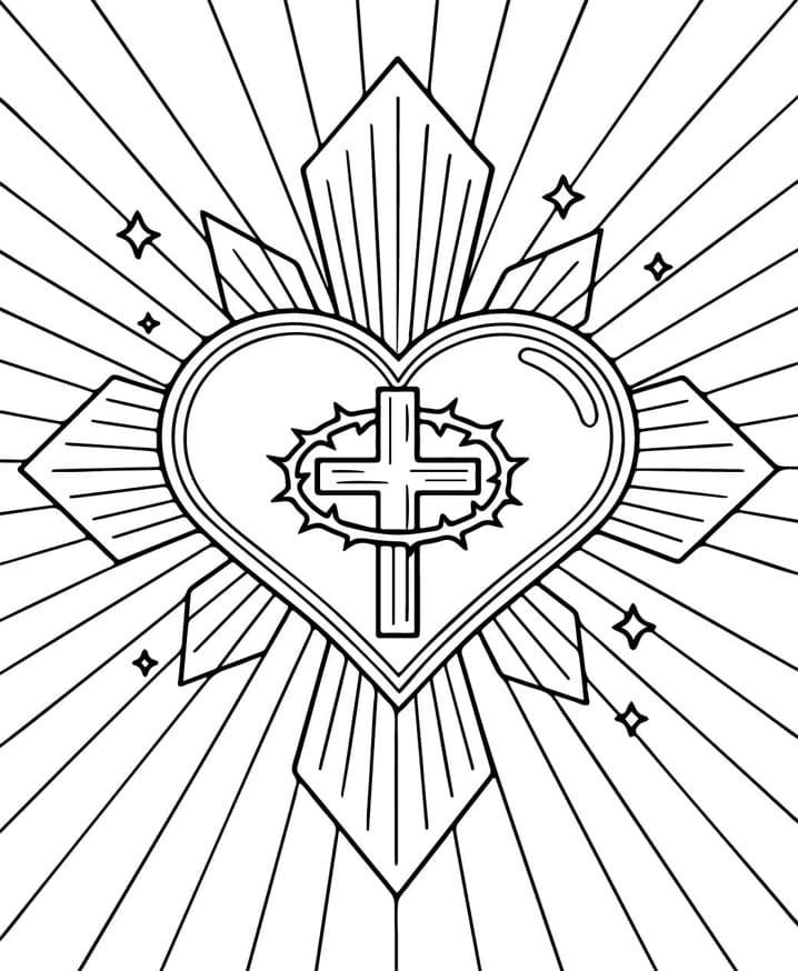 ζωγραφική Μάνταλα με σταυρό καρδιάς