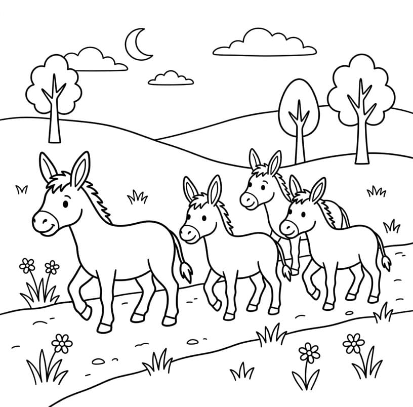 ζωγραφική Μεγάλο οικογενειακό γαϊδούρι